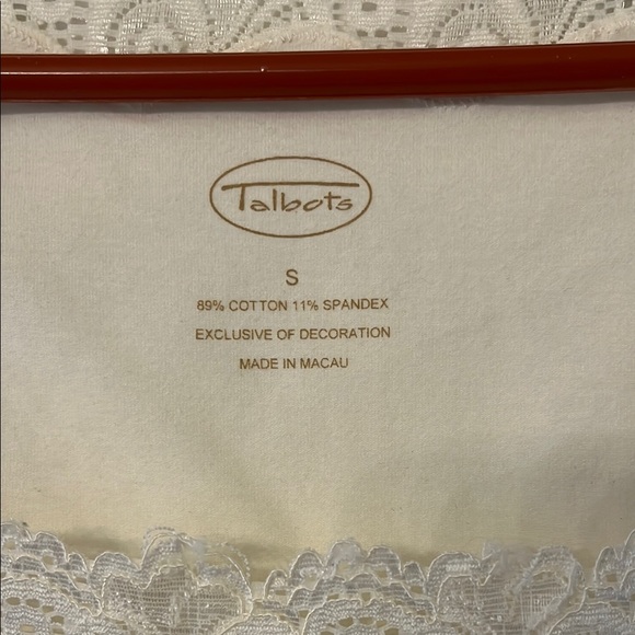 Talbots White Lace Trim Tank Top - Picture 2 of 6